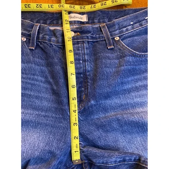 Madewell Low Slung Straight Jeans Button Fly Medium Wash Denim 32P - Picture 12 of 14